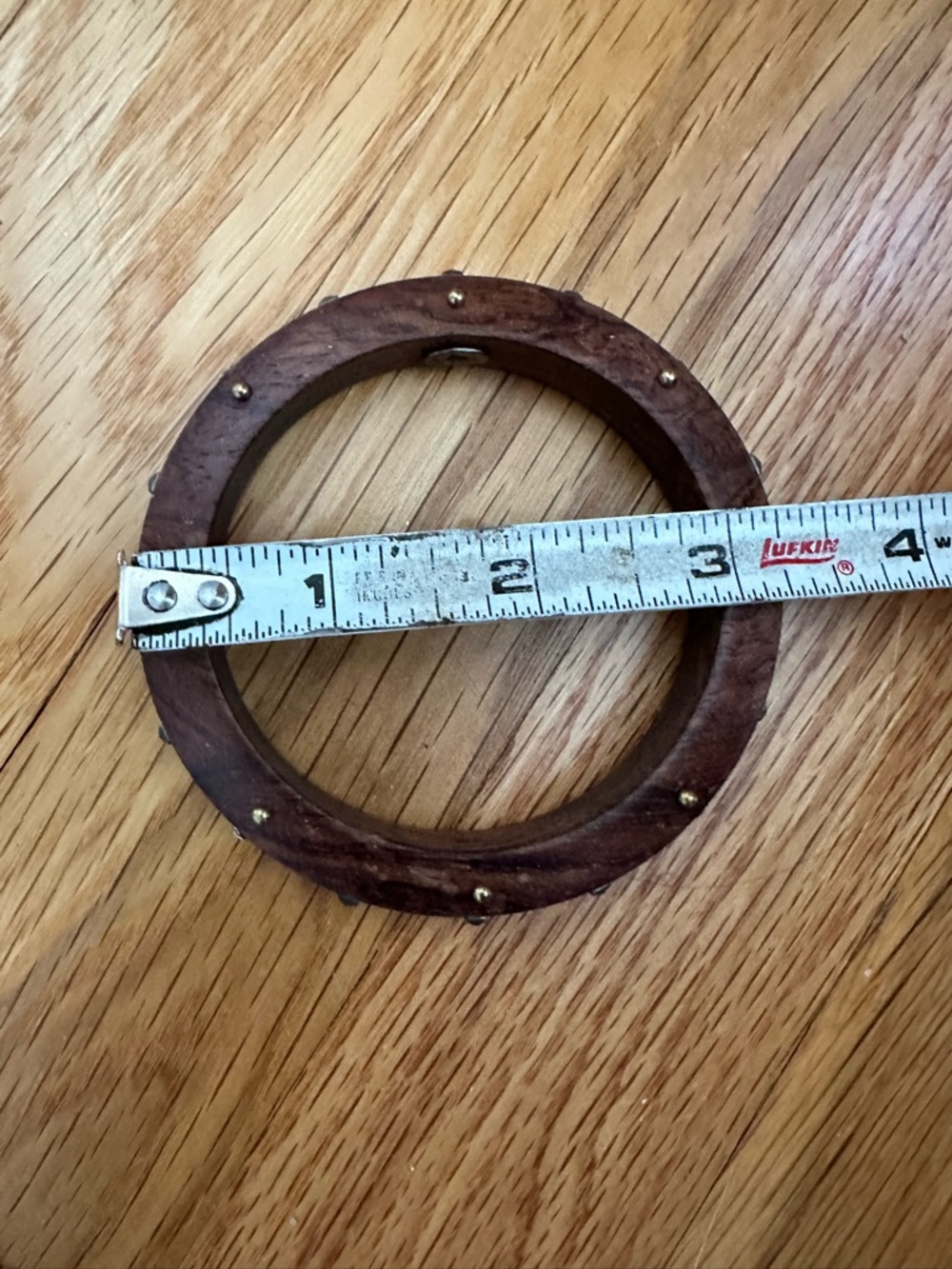 Silpada Wildwood Wooden Bangle Bracelet with Brass Studs - Brown #B3303 - Picture 2 of 3